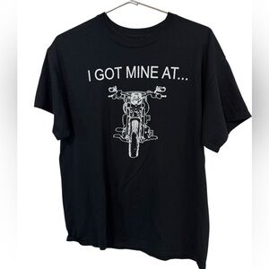 Vintage Biker Motorcycle I Got Mine At Rooster’s Harley-Davidson Men’s L T-Shirt